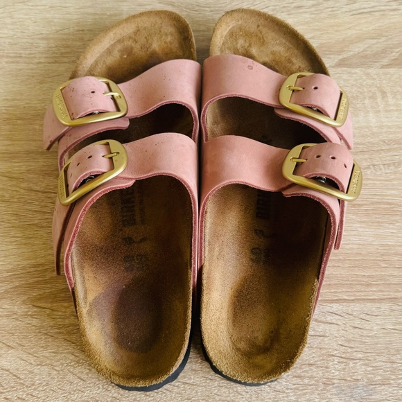 Birkenstock Women’s Leather Sliders Arizona Big Buckle Sandals - Picture 1 of 11